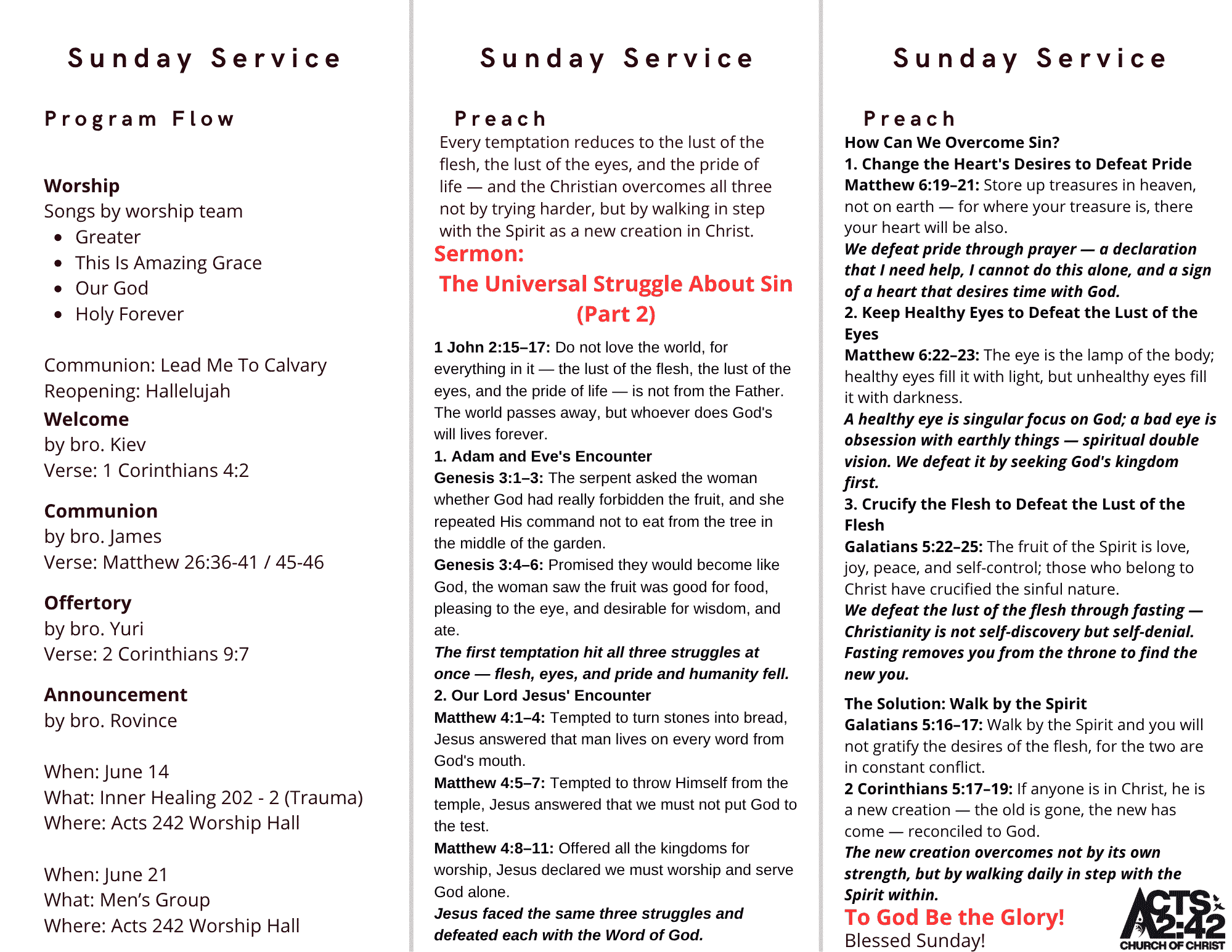 The Universal Struggle About Sin (Part 2) — brochure inside