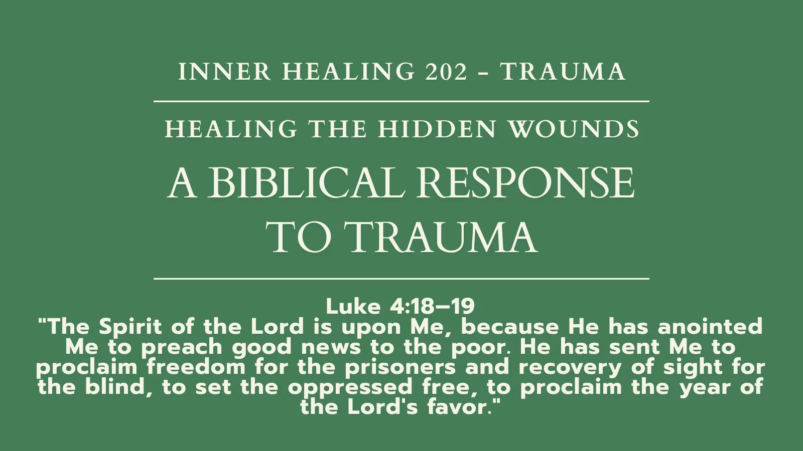Healing the Hidden Wounds