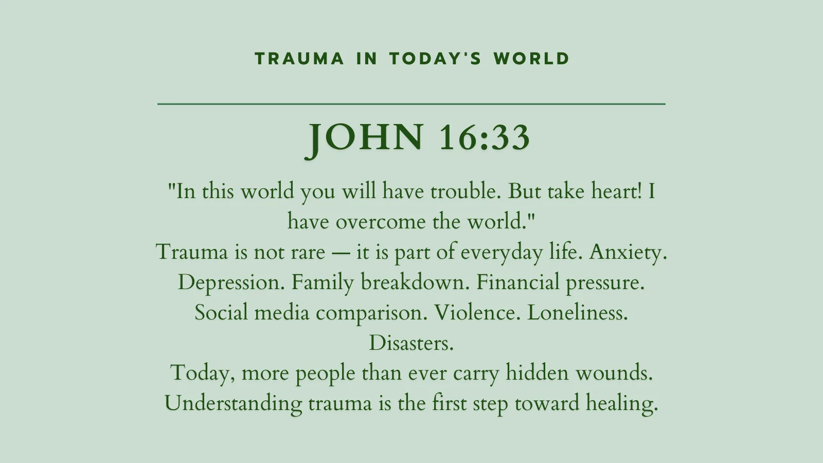 Trauma in Today’s World