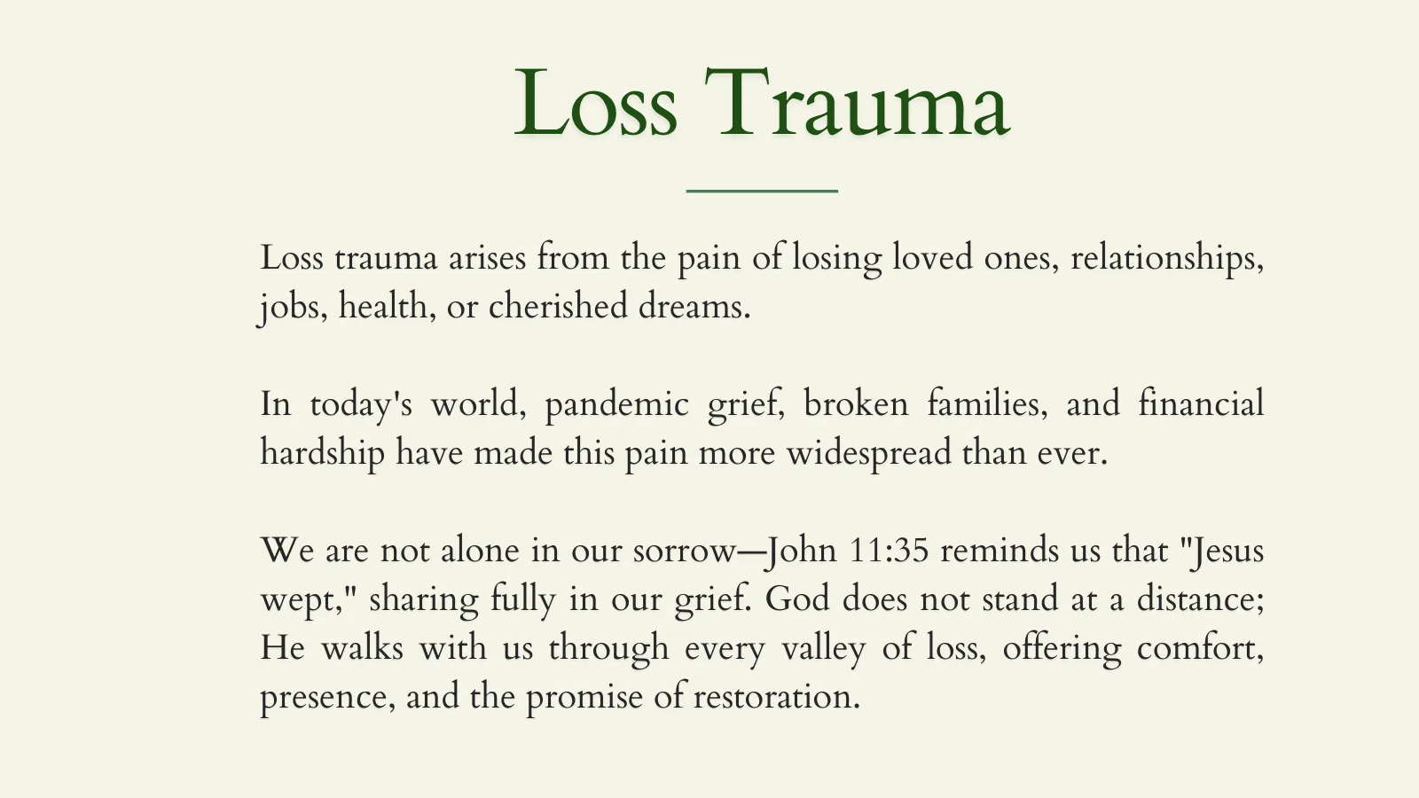 Loss Trauma