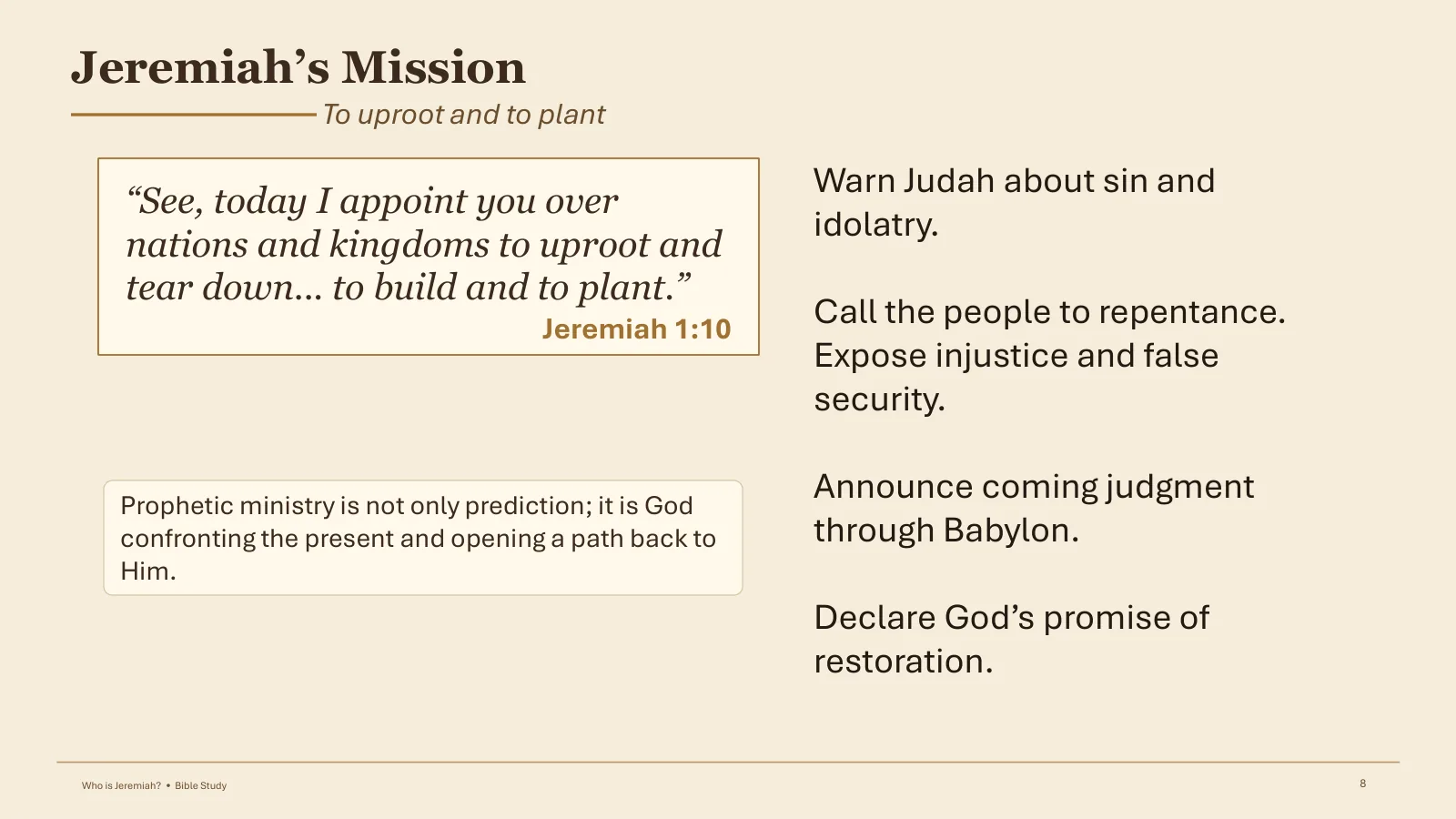 Jeremiah’s Mission