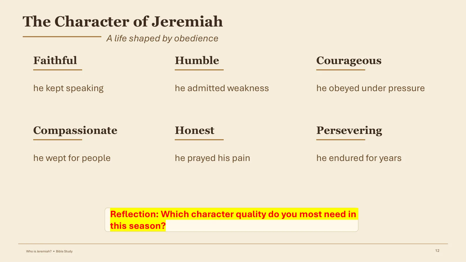The Character of Jeremiah