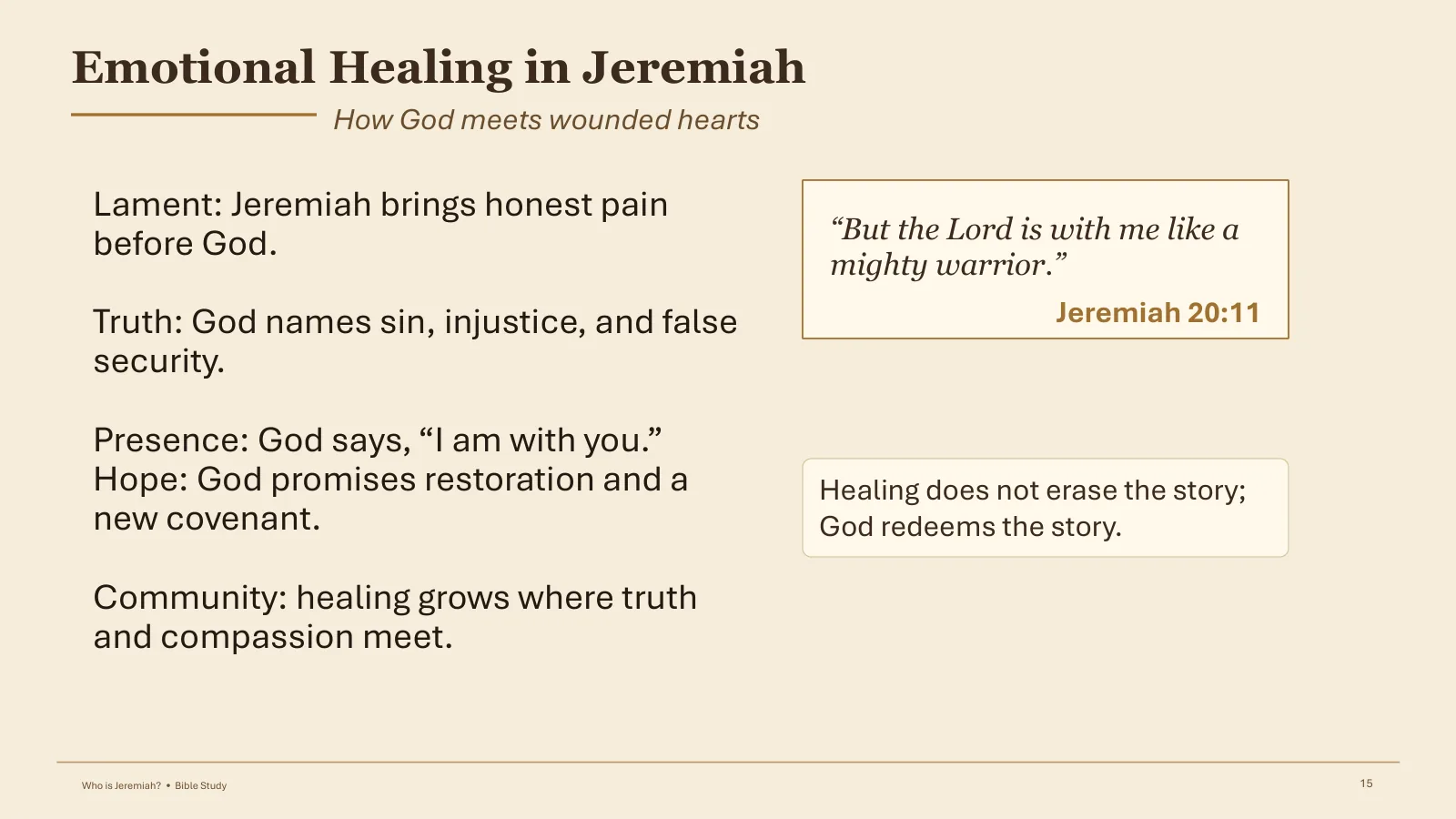 Emotional Healing in Jeremiah