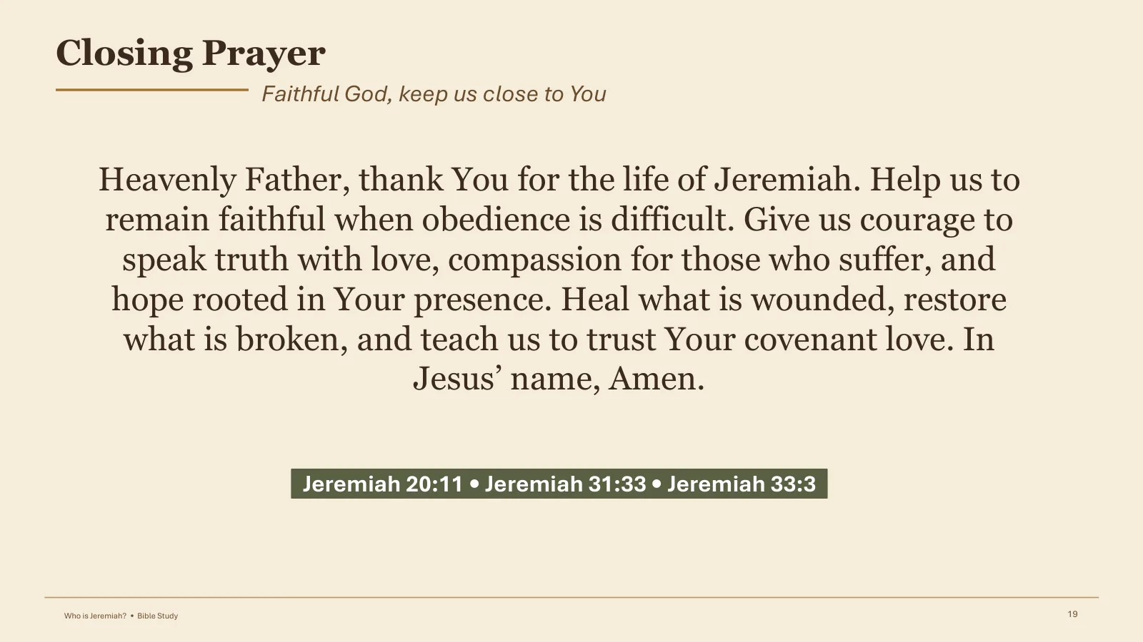 Closing Prayer