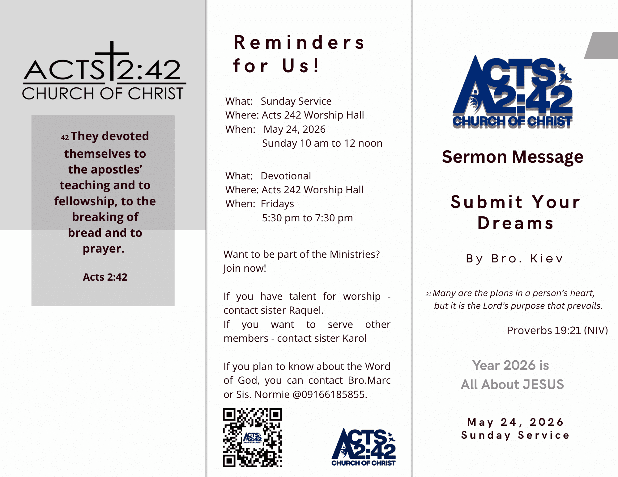 Submit Your Dreams — brochure front