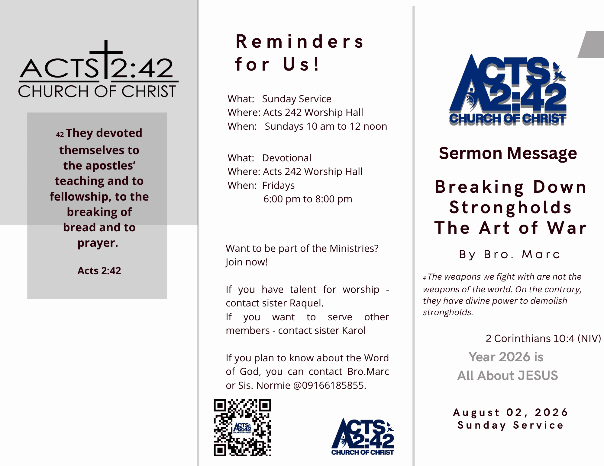 Breaking Down Strongholds — The Art of War — brochure front