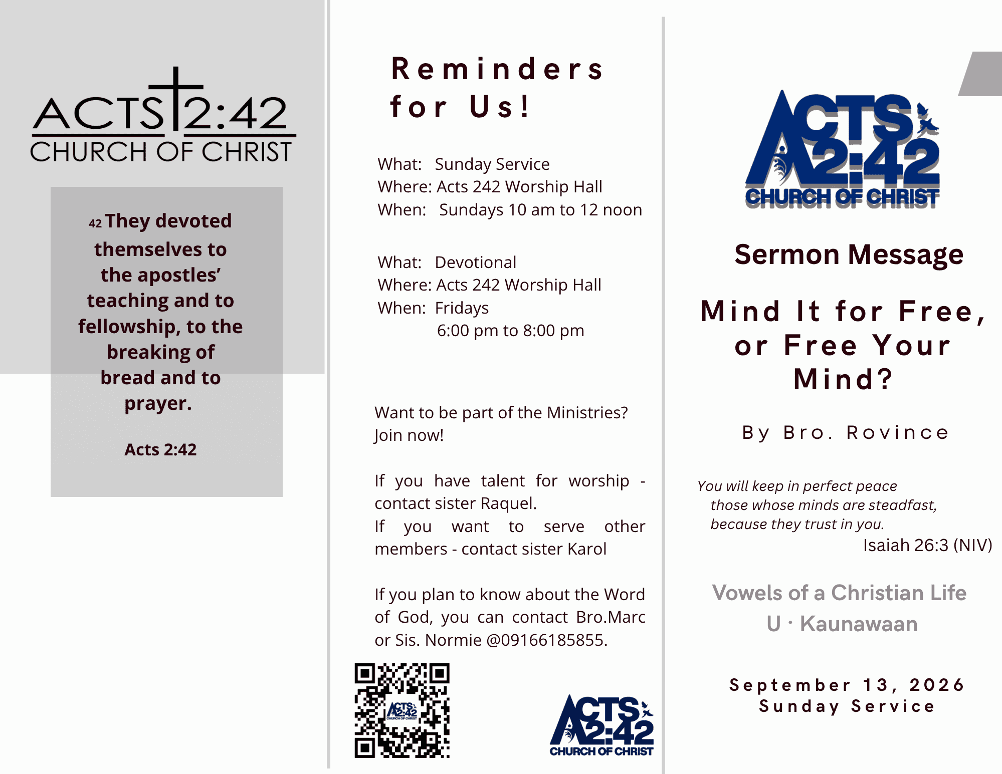 Mind It for Free, or Free Your Mind? — brochure front
