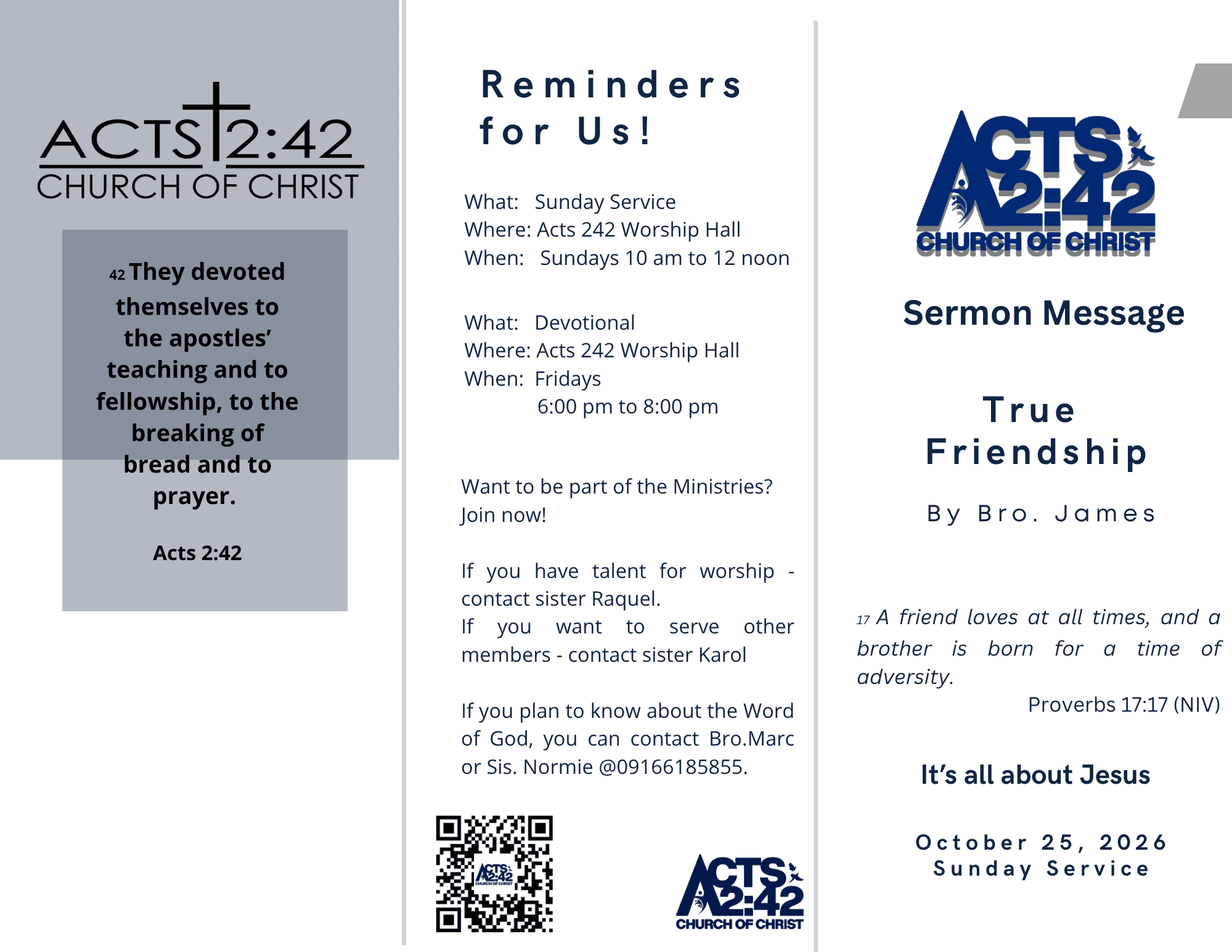 True Friendship — brochure front